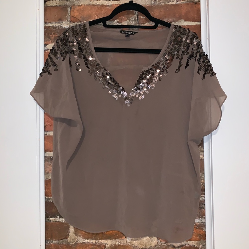 Express Mesh Blouse With Sequins - Medium - image 1
